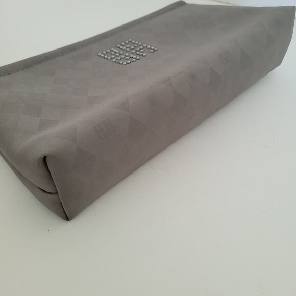 Givenchy Cosmetic Bag Pouch Gray Zip Logo Nylon Small Reighstones Logo Pouch - Picture 7 of 12